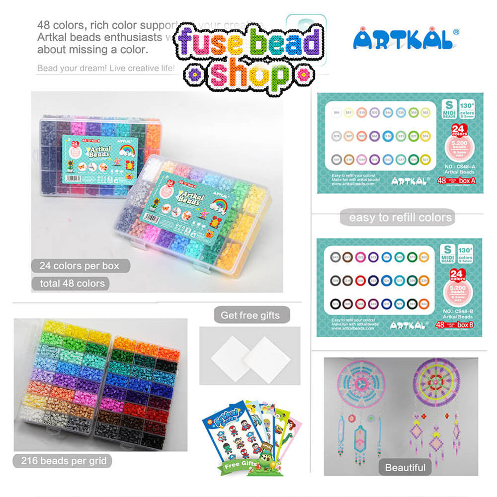 Artkal 48 Colors 5mm Midi Fuse Beads Box