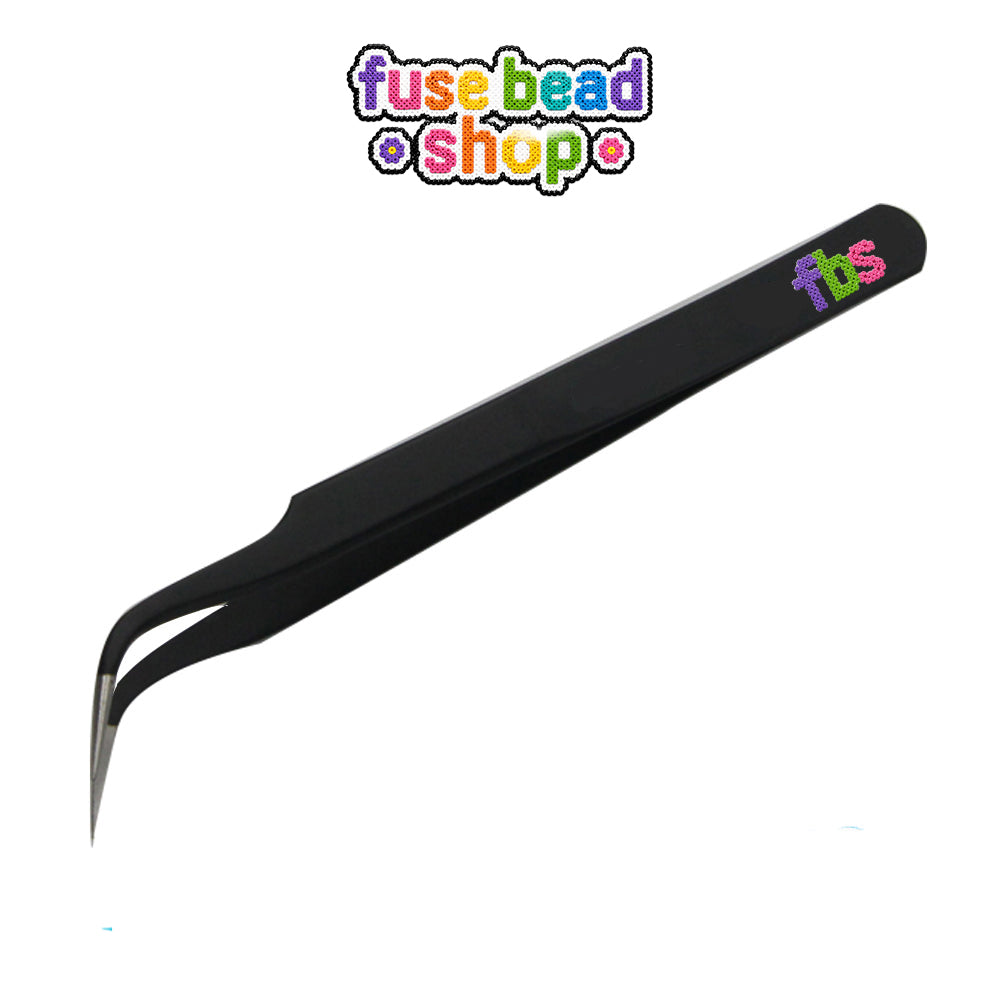 Black Elbow Metal Bead Tweezers
